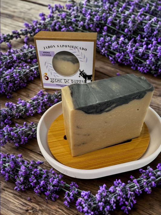 Jabón de leche de burra aroma lavanda - suavidad y relajación para la piel