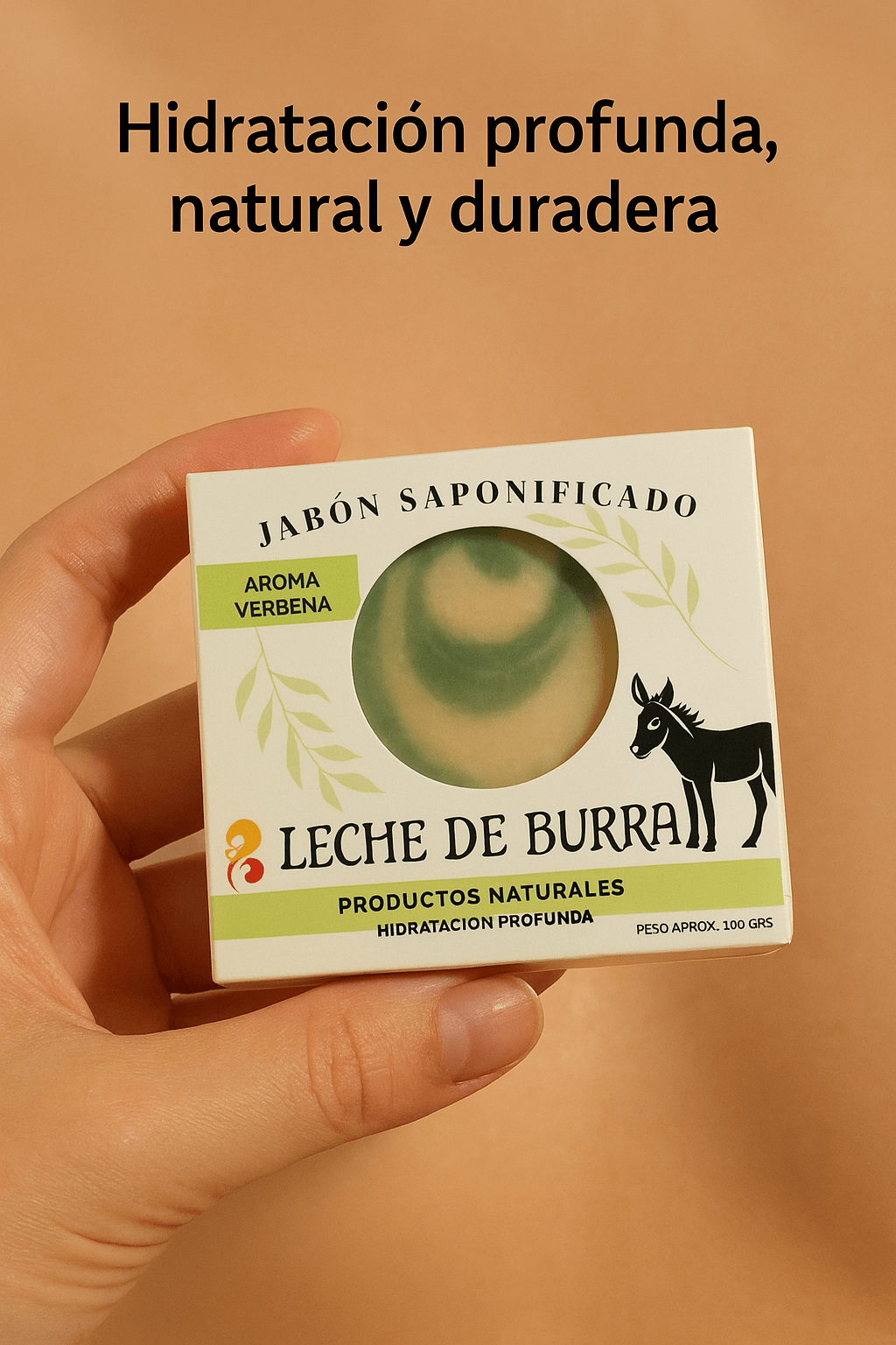 Jabón de leche de burra aroma verbena - hidratación natural y aroma fresco