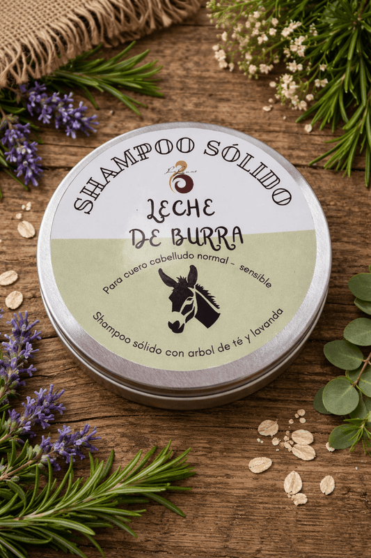 Shampoo sólido de leche de burra - nutrición profunda y brillo natural