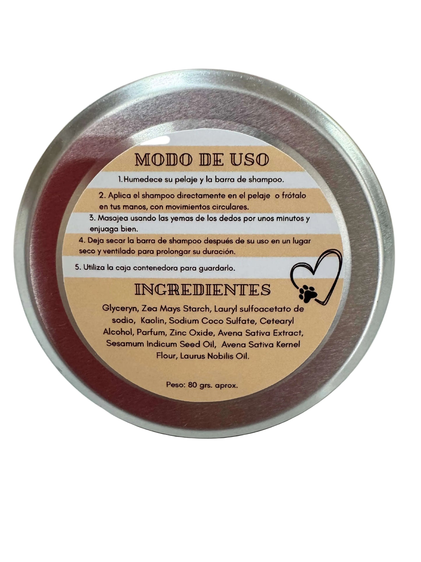 Shampoo sólido de avena para mascotas - limpieza suave para piel sensible