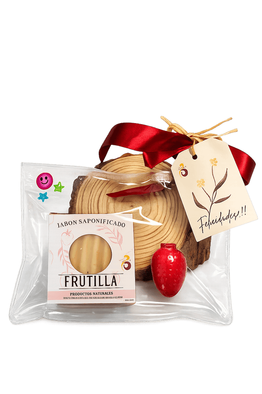 Pack labial frutilla + jabón  de pulpa de frutilla - hidratación y aroma natural