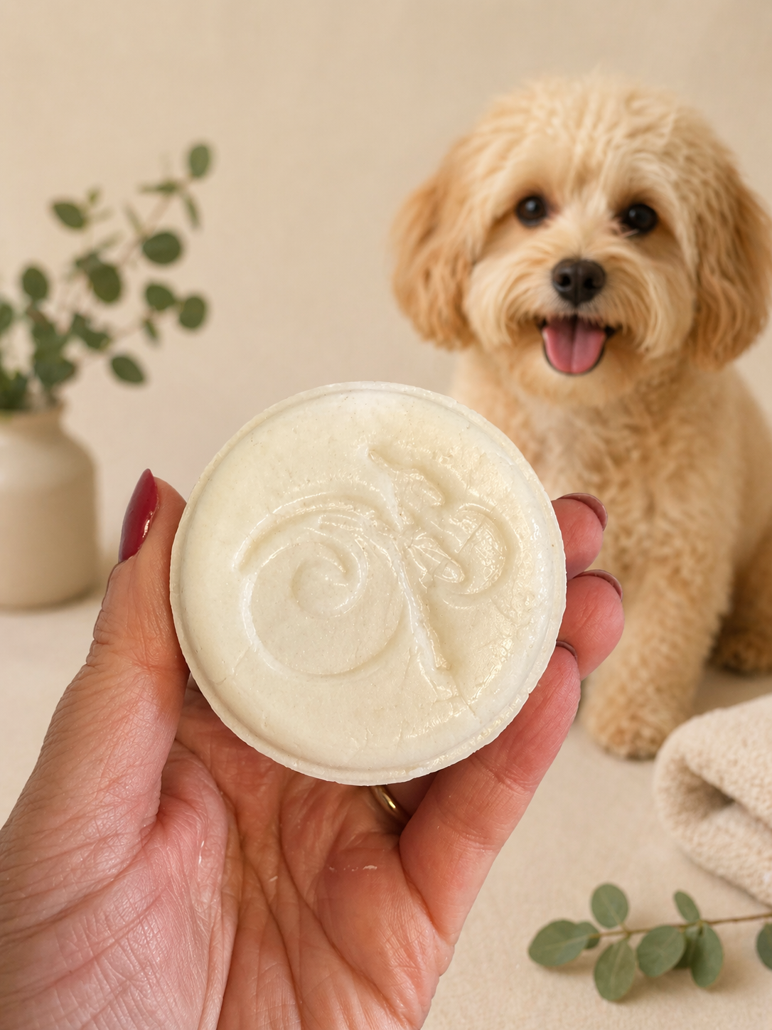 Shampoo sólido de avena para mascotas - limpieza suave para piel sensible