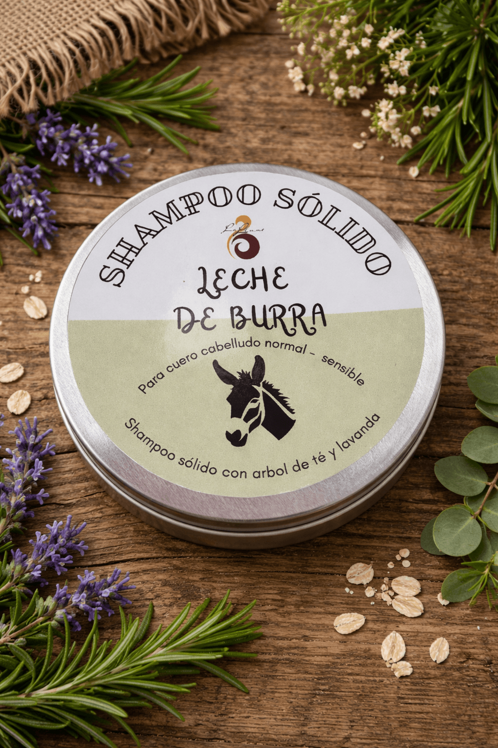 Shampoo sólido de leche de burra - nutrición profunda y brillo natural