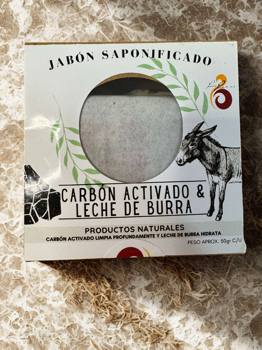 JABON CARBON ACTIVADO + LECHE DE BURRA -- DUO ANTI ACNE