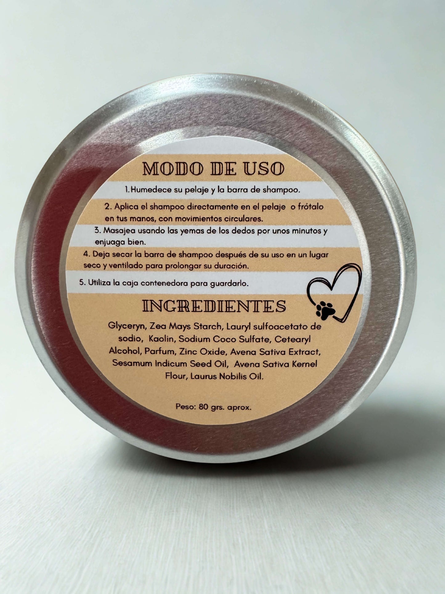 Shampoo sólido de avena para mascotas - limpieza suave para piel sensible
